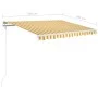 Toldo retráctil automático amarillo y blanco 350x250 cm de vidaXL, Toldos - Ref: Foro24-3068888, Precio: 331,08 €, Descuento: %
