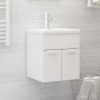 Mueble con lavabo aglomerado blanco brillante de vidaXL, Tocadores de baño - Ref: Foro24-3071267, Precio: 161,16 €, Descuento: %