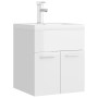 Mueble con lavabo aglomerado blanco brillante de vidaXL, Tocadores de baño - Ref: Foro24-3071267, Precio: 161,16 €, Descuento: %