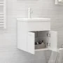 Mueble con lavabo aglomerado blanco brillante de vidaXL, Tocadores de baño - Ref: Foro24-3071267, Precio: 152,11 €, Descuento: %
