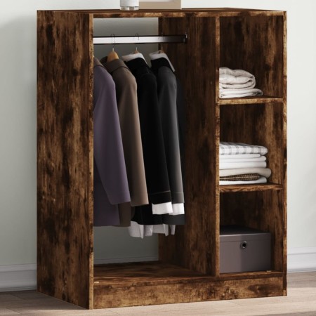 Armario de madera de ingeniería roble ahumado 77x48x102 cm de , Organizadores de vestidores y perchas de barra - Ref: Foro24-...