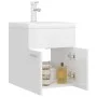 Mueble con lavabo aglomerado blanco brillante de vidaXL, Tocadores de baño - Ref: Foro24-3071267, Precio: 152,11 €, Descuento: %