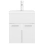 Mueble con lavabo aglomerado blanco brillante de vidaXL, Tocadores de baño - Ref: Foro24-3071267, Precio: 161,16 €, Descuento: %