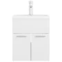 Mueble con lavabo aglomerado blanco brillante de vidaXL, Tocadores de baño - Ref: Foro24-3071267, Precio: 152,11 €, Descuento: %