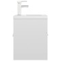 Mueble con lavabo aglomerado blanco brillante de vidaXL, Tocadores de baño - Ref: Foro24-3071267, Precio: 161,16 €, Descuento: %