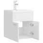 Mueble con lavabo aglomerado blanco brillante de vidaXL, Tocadores de baño - Ref: Foro24-3071267, Precio: 152,11 €, Descuento: %