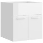 Mueble con lavabo aglomerado blanco brillante de vidaXL, Tocadores de baño - Ref: Foro24-3071267, Precio: 161,16 €, Descuento: %