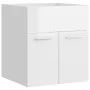 Mueble con lavabo aglomerado blanco brillante de vidaXL, Tocadores de baño - Ref: Foro24-3071267, Precio: 152,11 €, Descuento: %