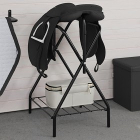 Soporte de montura plegable de pie independiente hierro negro de , Accesorios para sillas de montar - Ref: Foro24-172440, Pre...