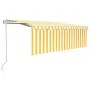 Automatic retractable awning LED blind 4.5x3m yellow white by vidaXL, Awnings - Ref: Foro24-3069328, Price: 418,50 €, Discoun...