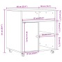 Soporte para impresora con ruedas marrón roble 60x50x67 cm de , Soportes para impresoras - Ref: Foro24-840631, Precio: 92,02 ...