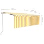 Toldo retráctil automático persiana LED 4,5x3m amarillo blanco de vidaXL, Toldos - Ref: Foro24-3069328, Precio: 468,89 €, Des...
