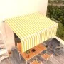Toldo retráctil manual con persiana amarillo y blanco 4,5x3 m de vidaXL, Toldos - Ref: Foro24-3069318, Precio: 408,57 €, Desc...