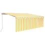 Toldo retráctil manual con persiana amarillo y blanco 4,5x3 m de vidaXL, Toldos - Ref: Foro24-3069318, Precio: 408,57 €, Desc...