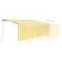 Toldo retráctil manual con persiana amarillo y blanco 4,5x3 m de vidaXL, Toldos - Ref: Foro24-3069318, Precio: 408,57 €, Desc...