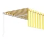 Toldo retráctil manual con persiana amarillo y blanco 4,5x3 m de vidaXL, Toldos - Ref: Foro24-3069318, Precio: 408,57 €, Desc...