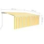 Toldo retráctil manual con persiana amarillo y blanco 4,5x3 m de vidaXL, Toldos - Ref: Foro24-3069318, Precio: 408,57 €, Desc...