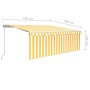 Toldo retráctil manual con persiana amarillo y blanco 4,5x3 m de vidaXL, Toldos - Ref: Foro24-3069318, Precio: 427,66 €, Desc...