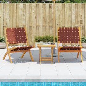 Sillas de jardín plegables con mesa 2 uds madera maciza roja de , Sillas de jardín - Ref: Foro24-3214220, Precio: 139,78 €, D...