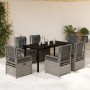 Set comedor jardín 7 pzas y cojines ratán sintético gris claro de , Conjuntos de jardín - Ref: Foro24-3263038, Precio: 703,71...