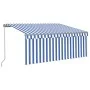 Toldo retráctil manual con persiana azul y blanco 3x2,5 m de vidaXL, Toldos - Ref: Foro24-3069376, Precio: 234,16 €, Descuent...