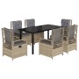 Set comedor de jardín 7 pzas con cojines ratán sintético beige de , Conjuntos de jardín - Ref: Foro24-3263010, Precio: 727,92...