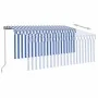 Toldo retráctil manual con persiana azul y blanco 3x2,5 m de vidaXL, Toldos - Ref: Foro24-3069376, Precio: 234,16 €, Descuent...