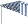 Toldo retráctil manual con persiana azul y blanco 3x2,5 m de vidaXL, Toldos - Ref: Foro24-3069376, Precio: 234,16 €, Descuent...