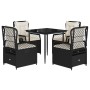 Set de muebles jardín 5 pzas con cojines ratán sintético negro de , Conjuntos de jardín - Ref: Foro24-3262958, Precio: 474,95...