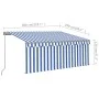 Toldo retráctil manual con persiana azul y blanco 3x2,5 m de vidaXL, Toldos - Ref: Foro24-3069376, Precio: 234,16 €, Descuent...
