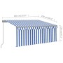 Toldo retráctil manual con persiana azul y blanco 3x2,5 m de vidaXL, Toldos - Ref: Foro24-3069376, Precio: 296,87 €, Descuent...
