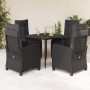 Set de muebles jardín 5 pzas con cojines ratán sintético negro de , Conjuntos de jardín - Ref: Foro24-3212744, Precio: 607,81...