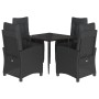 Set de muebles jardín 5 pzas con cojines ratán sintético negro de , Conjuntos de jardín - Ref: Foro24-3212744, Precio: 607,81...