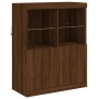 Aparador con luces LED roble marrón 81x37x100 cm de , Aparadores - Ref: Foro24-836678, Precio: 117,77 €, Descuento: %