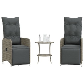 Sillas de jardín reclinables con mesa 2 uds ratán PE gris de , Sillas de jardín - Ref: Foro24-365707, Precio: 293,40 €, Descu...