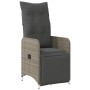 Sillas de jardín reclinables con mesa 2 uds ratán PE gris de , Sillas de jardín - Ref: Foro24-365707, Precio: 293,40 €, Descu...