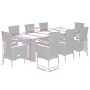 Set comedor jardín 9 pzas y cojines ratán sintético gris de , Conjuntos de jardín - Ref: Foro24-3277546, Precio: 1,00 €, Desc...