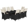 Set de comedor de jardín 9 pzas y cojines ratán sintético negro de , Conjuntos de jardín - Ref: Foro24-3276701, Precio: 1,00 ...