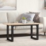 Mesa de centro marco O madera maciza pino y acero 90x40x35 cm de , Mesas de cocina y de comedor - Ref: Foro24-3282664, Precio...