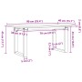 Mesa de centro marco O madera maciza pino y acero 90x40x35 cm de , Mesas de cocina y de comedor - Ref: Foro24-3282664, Precio...