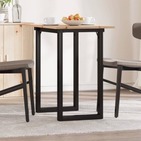 Mesa de comedor marco O madera maciza pino y acero 80x50x75 cm de , Mesas de cocina y de comedor - Ref: Foro24-3282672, Preci...
