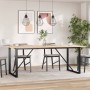 Mesa de comedor marco O madera maciza pino y acero 200x100x75cm de , Mesas de cocina y de comedor - Ref: Foro24-3282679, Prec...
