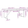 Mesa de comedor marco O madera maciza pino y acero 200x100x75cm de , Mesas de cocina y de comedor - Ref: Foro24-3282679, Prec...