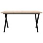 Mesa de centro marco X madera maciza pino y acero 90x90x45 cm de , Mesas de cocina y de comedor - Ref: Foro24-3282687, Precio...