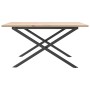 Mesa de centro marco X madera maciza pino y acero 90x90x45 cm de , Mesas de cocina y de comedor - Ref: Foro24-3282687, Precio...
