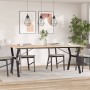 Mesa de comedor marco Y madera maciza pino y acero 200x100x75cm de , Mesas de cocina y de comedor - Ref: Foro24-3282723, Prec...