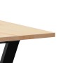 Mesa de comedor marco Y madera maciza pino y acero 200x100x75cm de , Mesas de cocina y de comedor - Ref: Foro24-3282723, Prec...