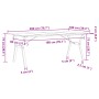 Mesa de comedor marco Y madera maciza pino y acero 200x100x75cm de , Mesas de cocina y de comedor - Ref: Foro24-3282723, Prec...