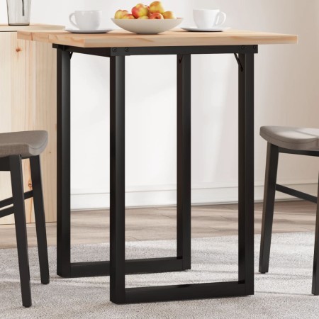Mesa de comedor marco O madera maciza pino y acero 70x70x75,5cm de , Mesas de cocina y de comedor - Ref: Foro24-3282737, Prec...
