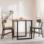 Mesa de comedor marco O madera maciza pino y acero 90x90x75,5cm de , Mesas de cocina y de comedor - Ref: Foro24-3282740, Prec...
